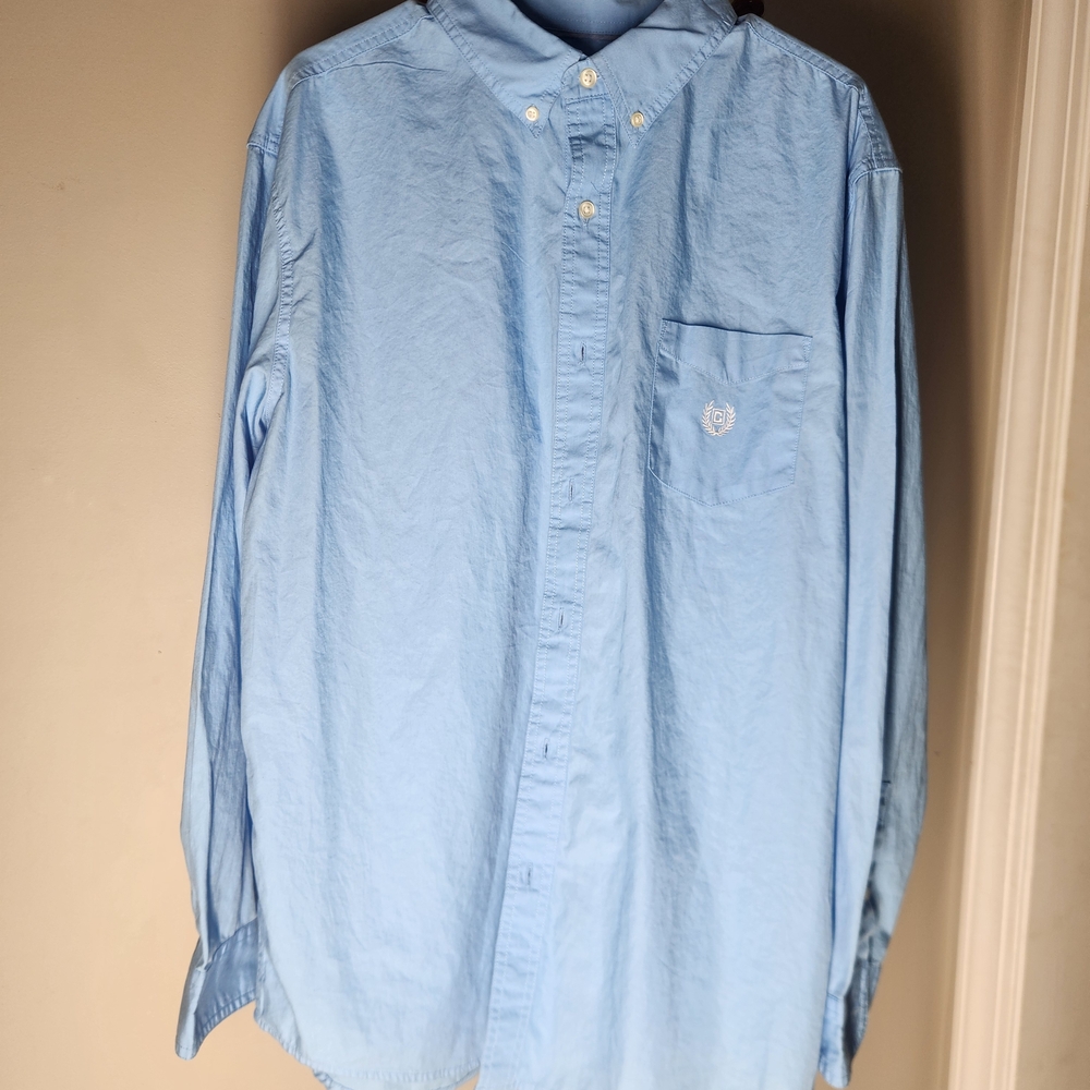 Chaps Men’s Long Sleeve Button-Down – Sky Blue – Size XL